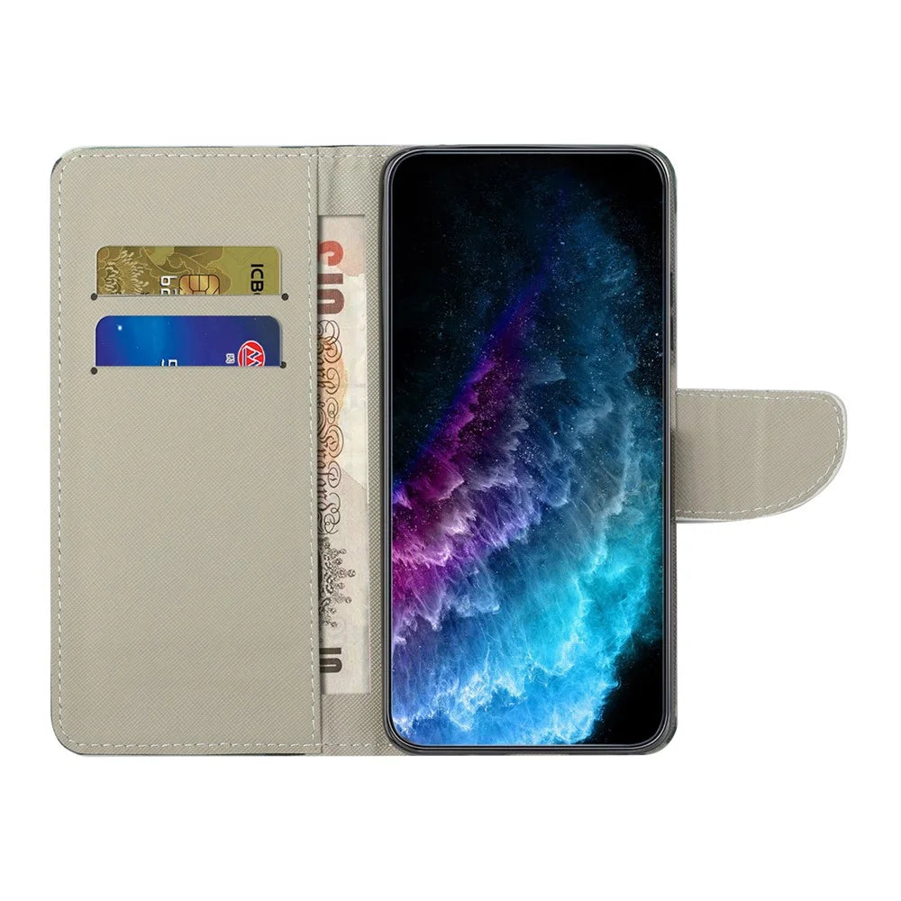 For Samsung Galaxy A37 5G / A36 5G Case Pattern Printing Cross Texture Phone Leather Cover - Green Tree - 3