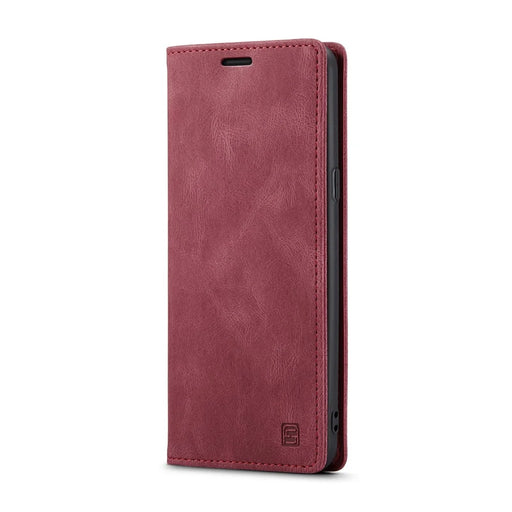 AUTSPACE For Samsung Galaxy S8+ Wallet Case  A01 Leather Stand Cover with RFID Blocking Card Holder - Red - 2