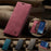 AUTSPACE For Samsung Galaxy S8+ Wallet Case  A01 Leather Stand Cover with RFID Blocking Card Holder - Red - 4