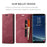 AUTSPACE For Samsung Galaxy S8+ Wallet Case  A01 Leather Stand Cover with RFID Blocking Card Holder - Red - 5