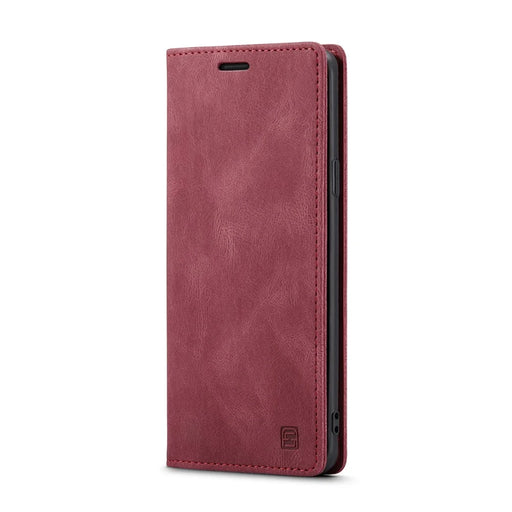 AUTSPACE For Samsung Galaxy S9 Wallet Case  A01 Leather Stand Cover with RFID Blocking Card Holder - Red - 2