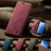 AUTSPACE For Samsung Galaxy S9 Wallet Case  A01 Leather Stand Cover with RFID Blocking Card Holder - Red - 4