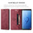 AUTSPACE For Samsung Galaxy S9 Wallet Case  A01 Leather Stand Cover with RFID Blocking Card Holder - Red - 5