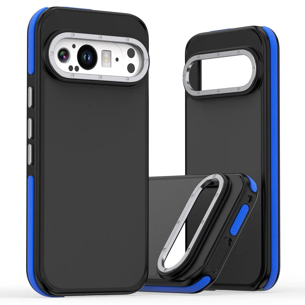 For Google Pixel 9 Pro XL Case Skin Touch PC + TPU Anti Drop Phone Back Cover - Blue - 1