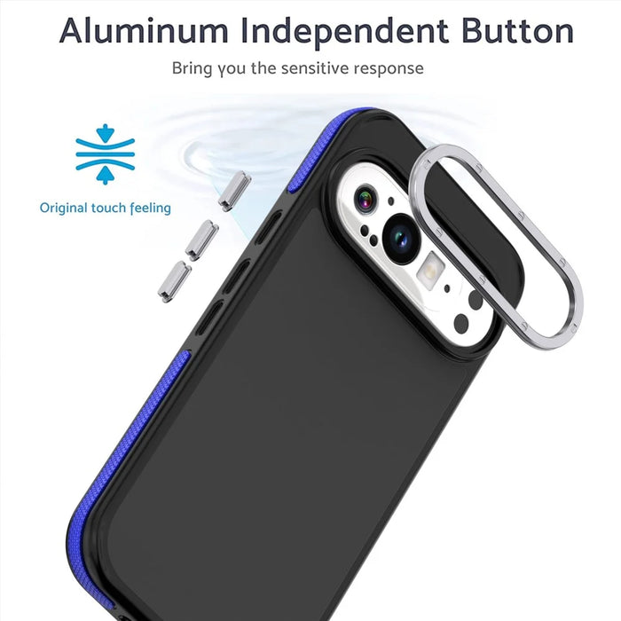 For Google Pixel 9 Pro XL Case Skin Touch PC + TPU Anti Drop Phone Back Cover - Blue - 2
