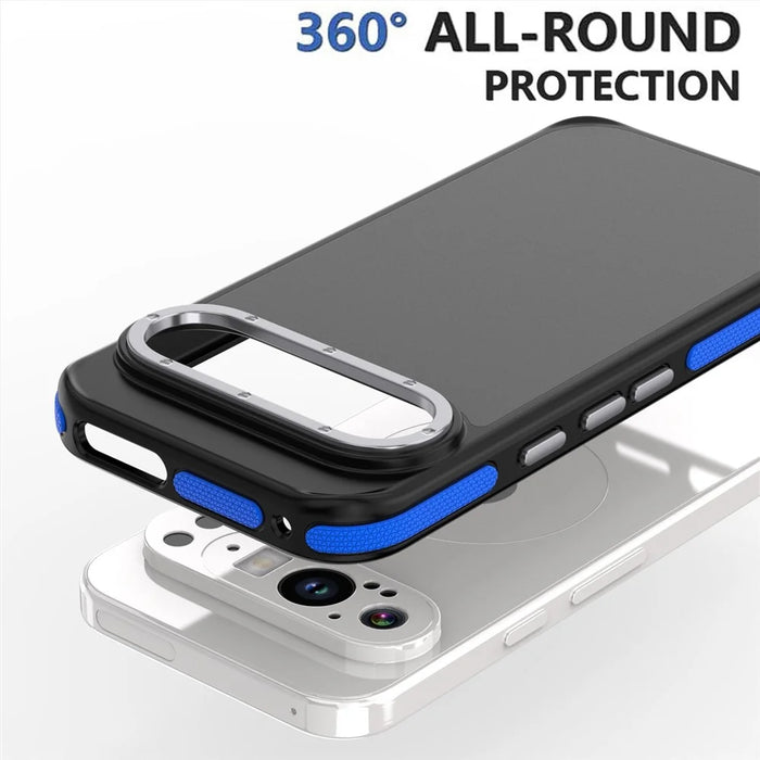 For Google Pixel 9 Pro XL Case Skin Touch PC + TPU Anti Drop Phone Back Cover - Blue - 3