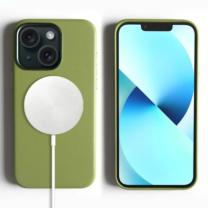 For iPhone 13 Magnetic Case Eco-Friendly RPET Phone Back Cover GRS Certified - Light Green - 1