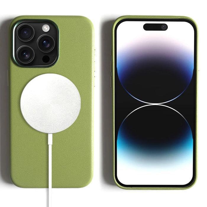 For iPhone 14 Pro Magnetic Case Eco-Friendly RPET Phone Back Cover GRS Certified - Light Green - 1