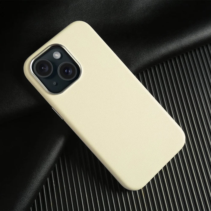 For iPhone 15 Magnetic Case Eco-Friendly RPET Phone Back Cover GRS Certified - Beige - 3