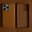 For iPhone 15 Pro Magnetic Case Eco-Friendly RPET Leather Phone Back Cover GRS Certified - Light Brown - 2