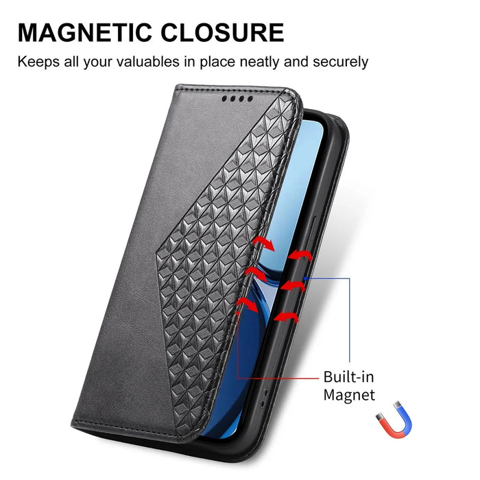 For Realme 13+ 5G Case Calf Texture PU Leather Phone Cover with Wallet - Black - 5