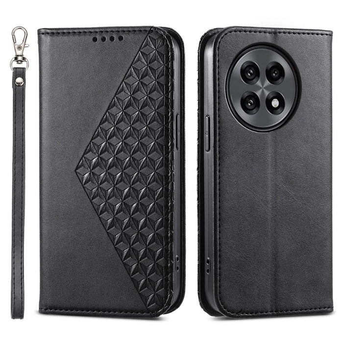 For OnePlus 13R 5G Case Calf Texture PU Leather Phone Cover with Wallet - Black - 1