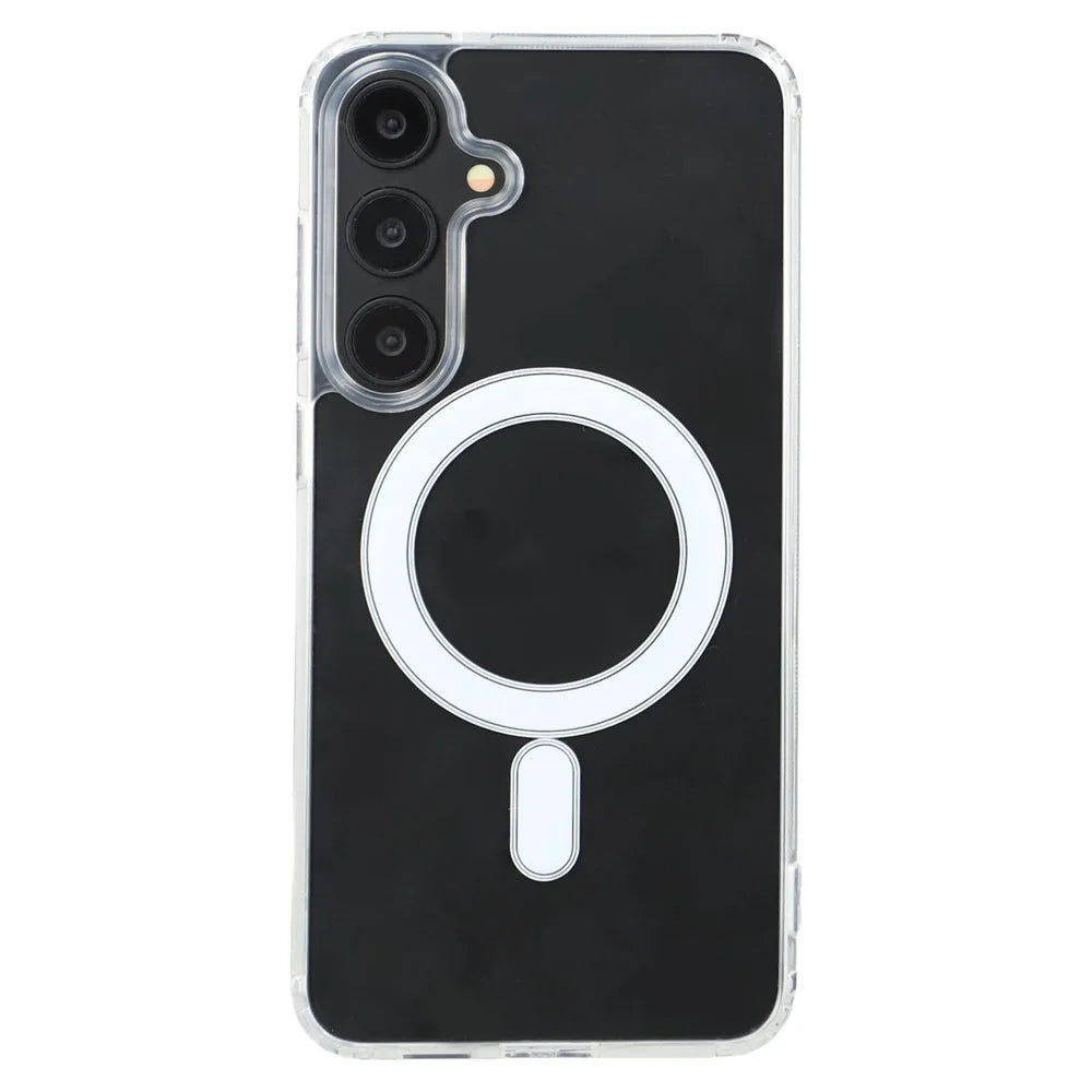 For Samsung Galaxy S25 Case Magnetic Case TPU + Acrylic Clear Phone Cover - 3