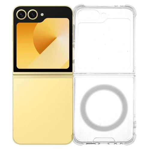 For Samsung Galaxy Z Flip7 FE 5G / Z Flip6 5G Magnetic Case TPU + Acrylic Clear Phone Cover - 1