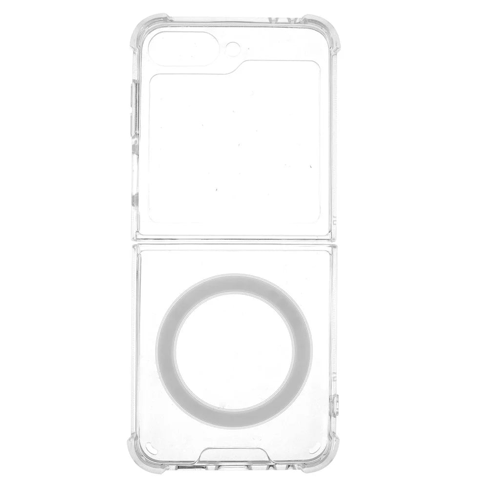 For Samsung Galaxy Z Flip7 FE 5G / Z Flip6 5G Magnetic Case TPU + Acrylic Clear Phone Cover - 2