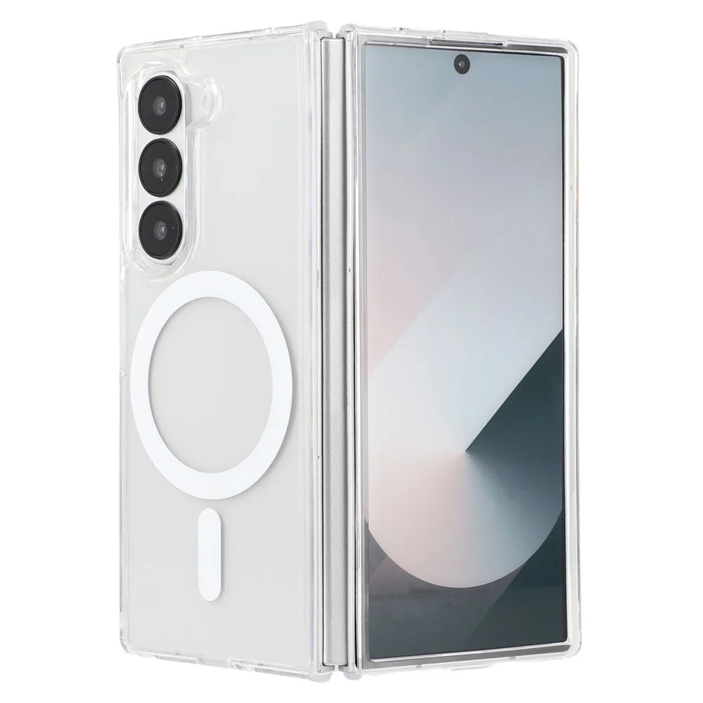 For Samsung Galaxy Z Fold6 5G Magnetic Case TPU + Acrylic Clear Phone Cover - 3