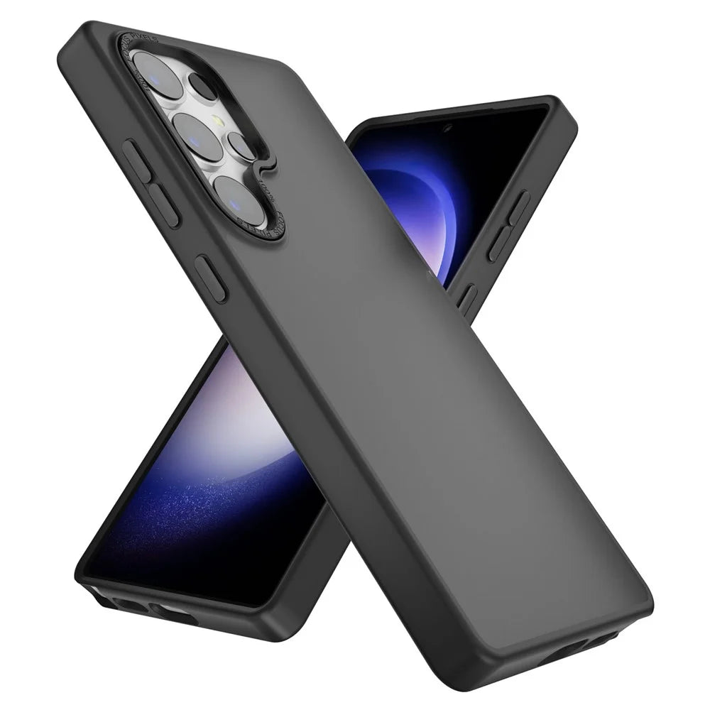 For Samsung Galaxy S25 Ultra Case Skin-Touch PC + TPU Translucent Matte Phone Cover - Black - 2