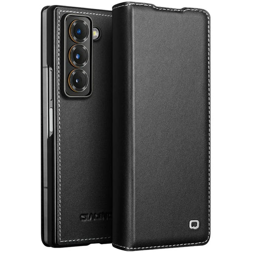QIALINO For Samsung Galaxy Z Fold Special Case Genuine Cow Leather Anti Drop Phone Cover - 1