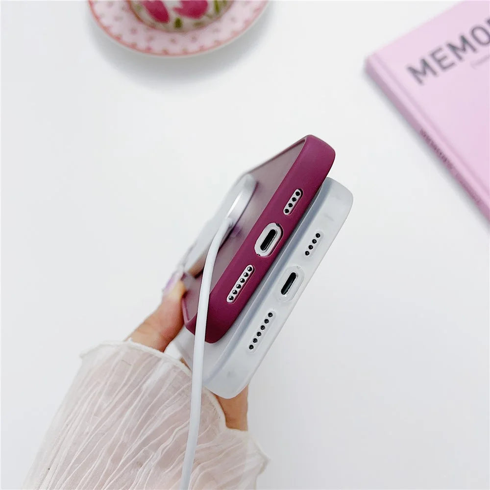 For iPhone 14 Pro Magnetic Case with Lens Film / Detachable Lens Frame Hybrid Phone Back Cover - Wine Red - 4
