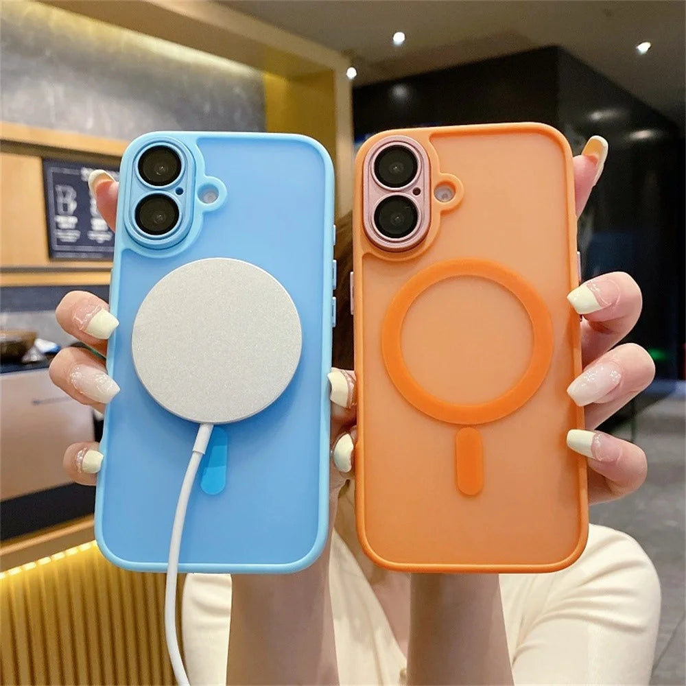 For iPhone 16 Magnetic Case with Lens Film / Detachable Lens Frame Hybrid Phone Back Cover - Midnight Green - 4