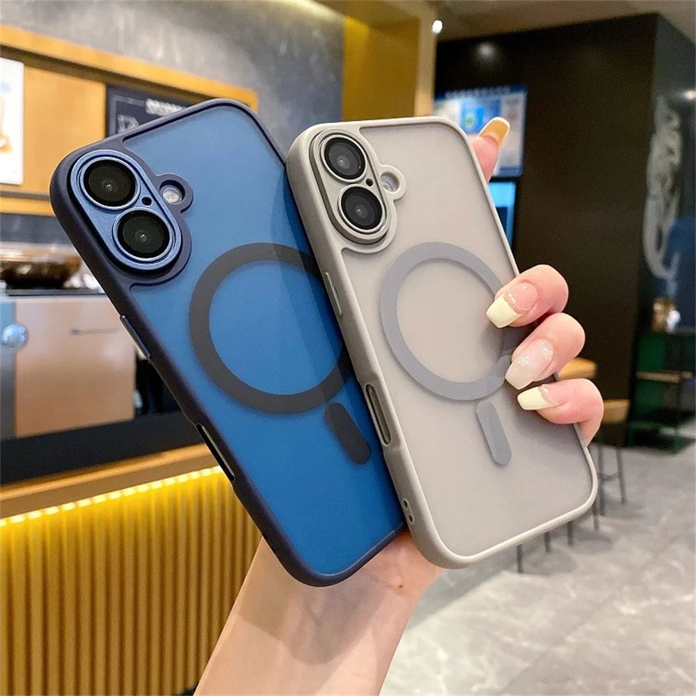 For iPhone 16 Plus Magnetic Case with Lens Film  /  Detachable Lens Frame Hybrid Phone Back Cover - Midnight Green - 5