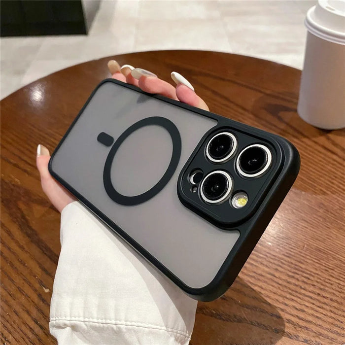 For iPhone 14 Pro Max Case Compatible with MagSafe TPU + PC Skin Touch Matte Phone Cover - Black - 1