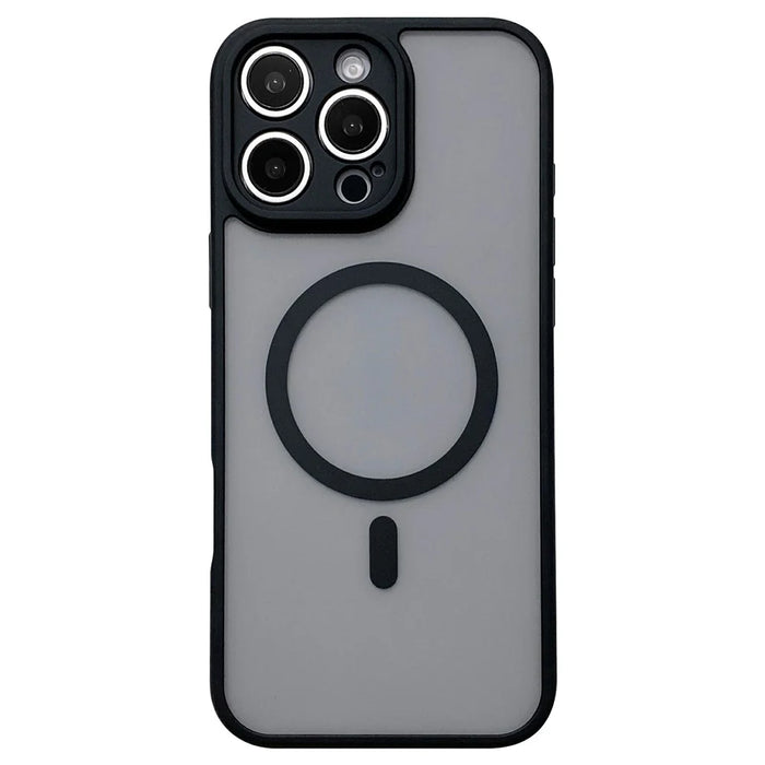 For iPhone 16 Pro Max Case Compatible with MagSafe TPU + PC Skin Touch Matte Phone Cover - Black - 1