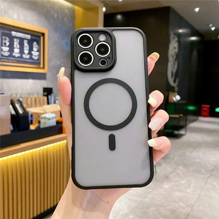 For iPhone 16 Pro Max Case Compatible with MagSafe TPU + PC Skin Touch Matte Phone Cover - Black - 2