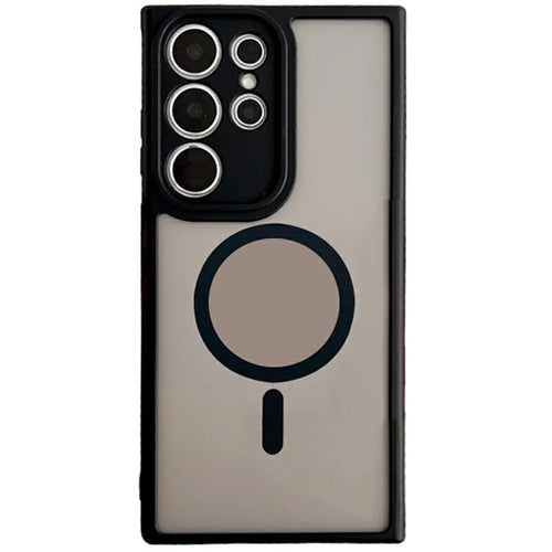 For Samsung Galaxy S23 Ultra Magnetic Case TPU + PC Skin Touch Matte Phone Cover - Black - 1