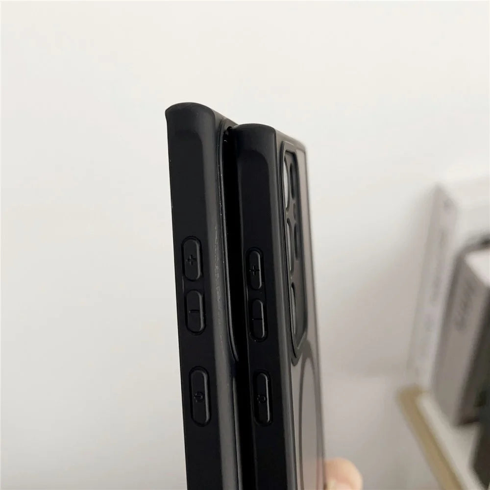 For Samsung Galaxy S24 Ultra Magnetic Case TPU + PC Skin Touch Matte Phone Cover - Black - 7