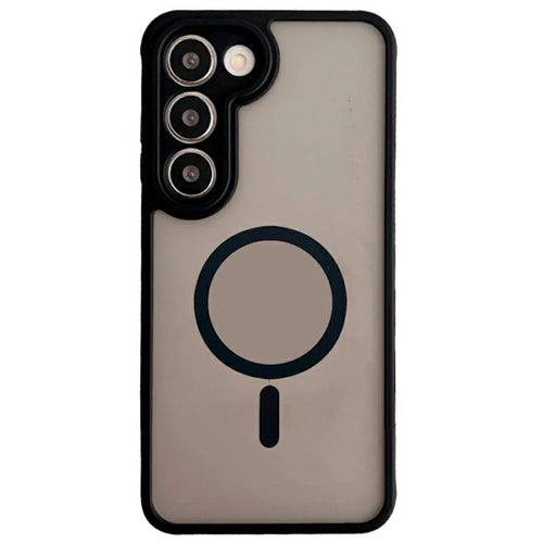 For Samsung Galaxy S23 Magnetic Case TPU + PC Skin Touch Matte Phone Cover - Black - 1