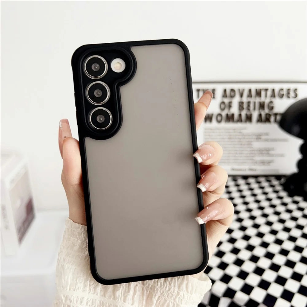 For Samsung Galaxy S23 Magnetic Case TPU + PC Skin Touch Matte Phone Cover - Black - 2