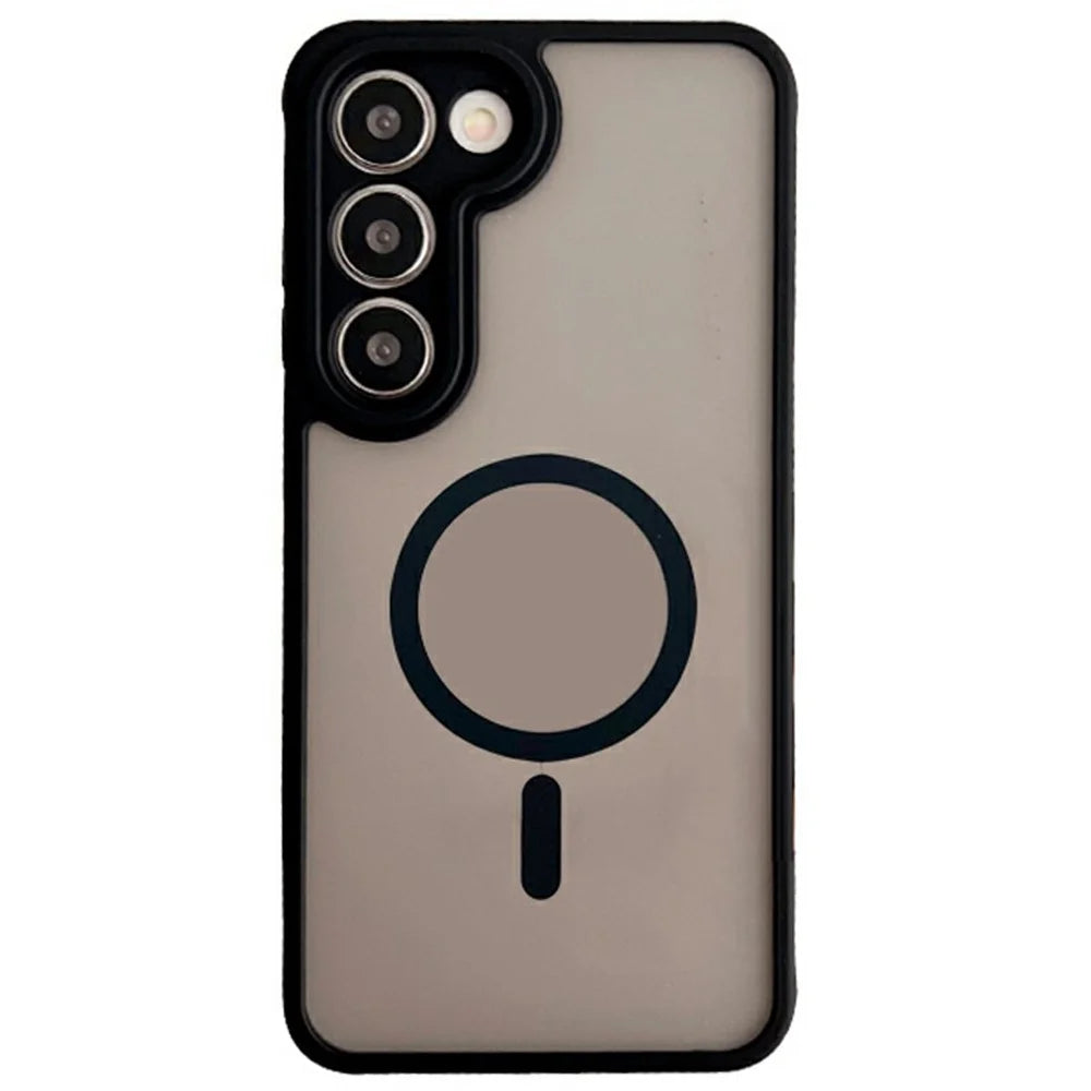 For Samsung Galaxy S23+ Magnetic Case TPU + PC Skin Touch Matte Phone Cover - Black - 1