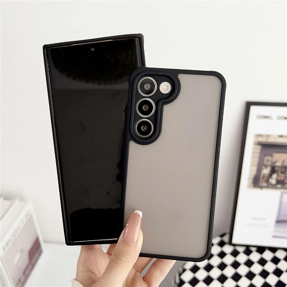 For Samsung Galaxy S23+ Magnetic Case TPU + PC Skin Touch Matte Phone Cover - Black - 3