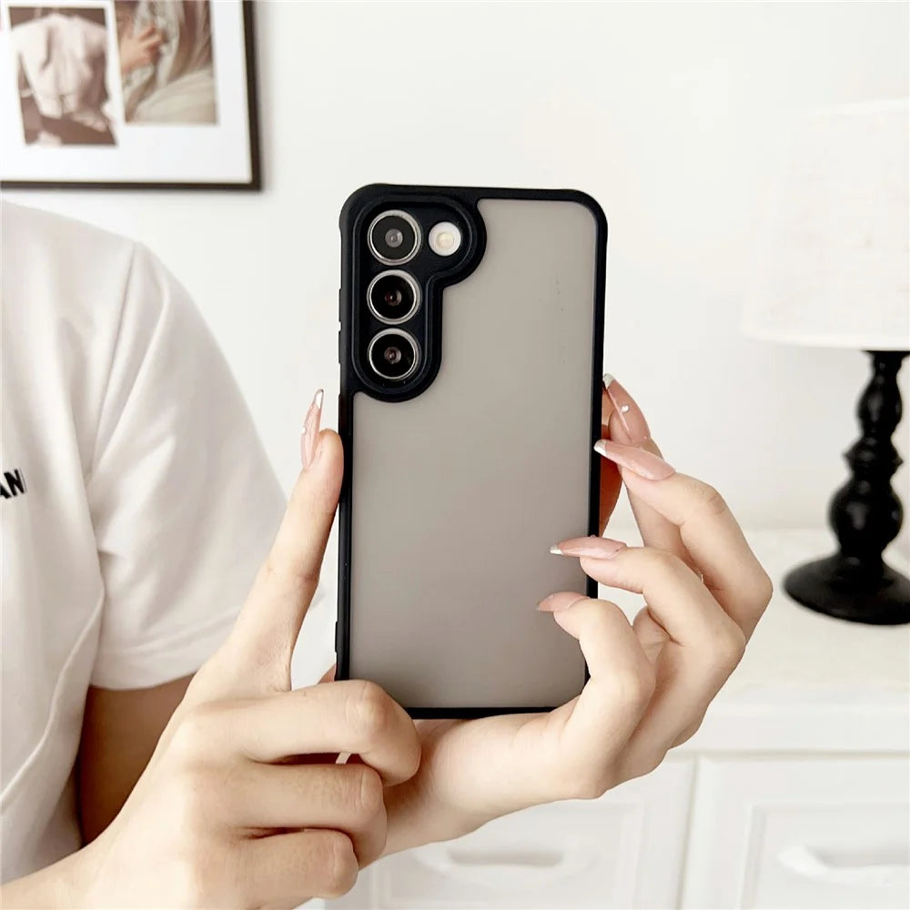 For Samsung Galaxy S23+ Magnetic Case TPU + PC Skin Touch Matte Phone Cover - Black - 5