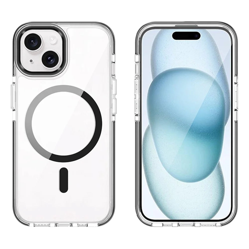 For iPhone 15 Crystal Clear Case Compatible with MagSafe TPU + PC Phone Back Cover - 2