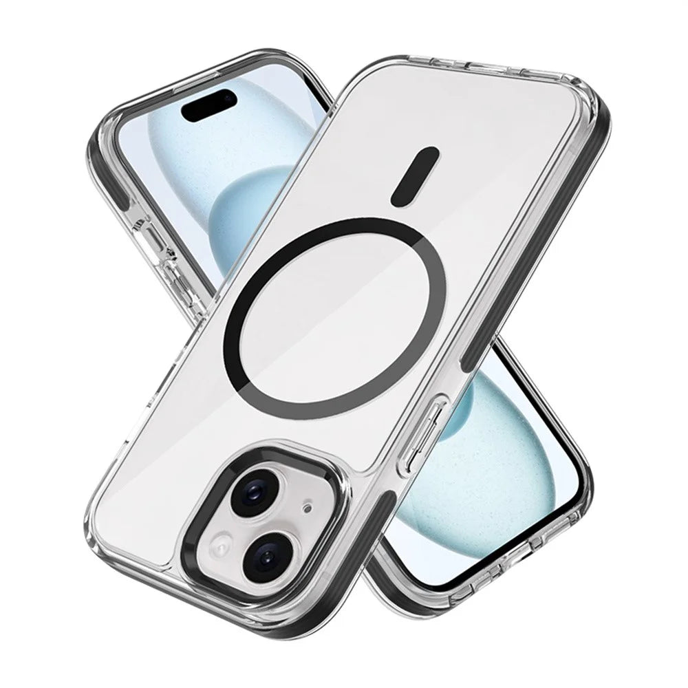 For iPhone 15 Crystal Clear Case Compatible with MagSafe TPU + PC Phone Back Cover - 3