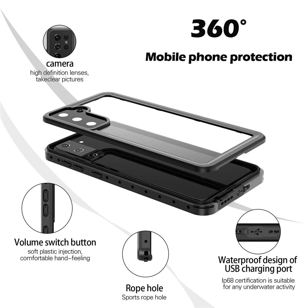 REDPEPPER For Samsung Galaxy S21+ 5G IP68 Waterproof Phone Case Support Fingerprint Unlock - 4