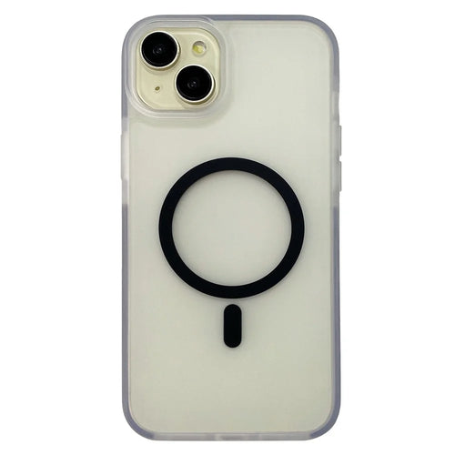 For iPhone 13 Case Compatible with MagSafe TPU + PC Translucent Matte Phone Cover - Black - 1
