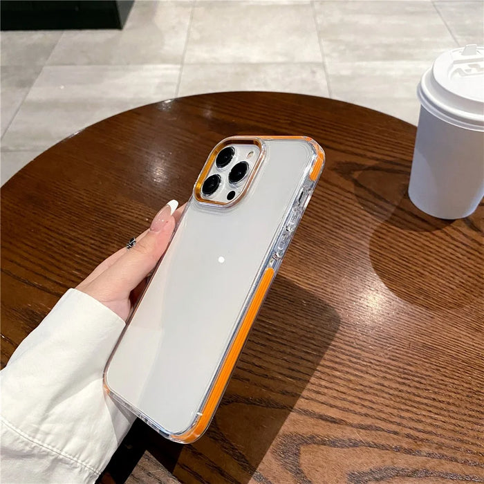 For iPhone 14 Pro Phone Case Ultra Clear Shockproof PC + TPU Back Cover - Orange - 3