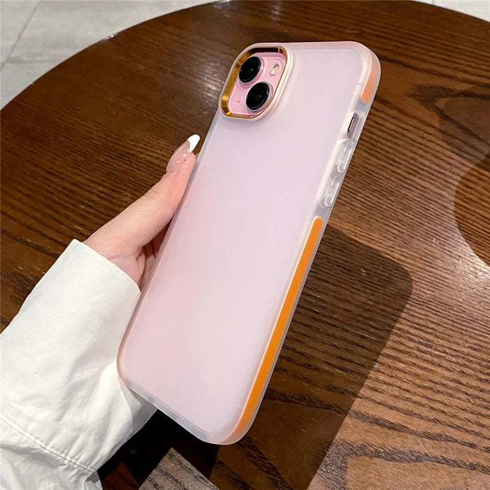 For iPhone 14 Case TPU + PC Translucent Matte Anti Drop Phone Back Cover - Purple - 5