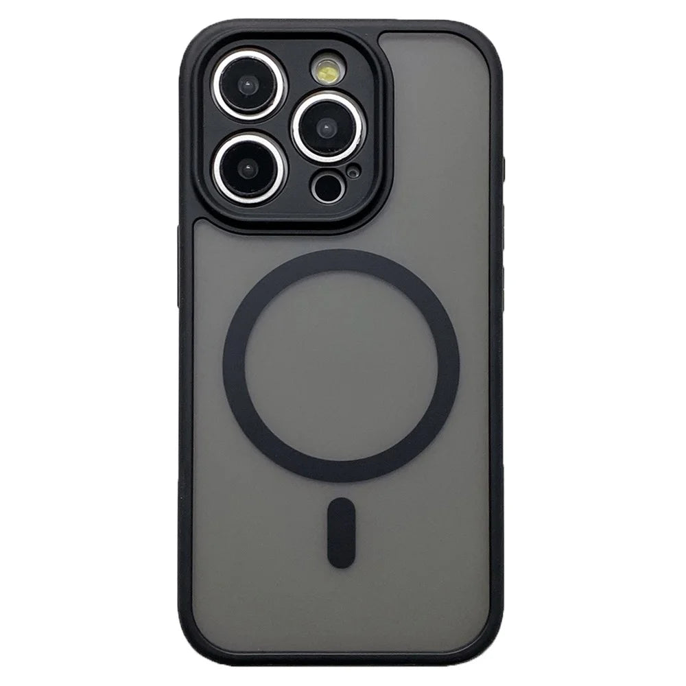 For iPhone 15 Pro Case Compatible with MagSafe PC + TPU Heat Dissipation Back Cover - Black - 1