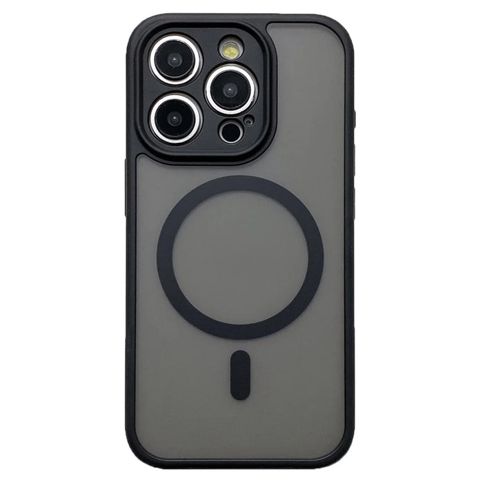 For iPhone 15 Pro Case Compatible with MagSafe PC + TPU Heat Dissipation Back Cover - Black - 1