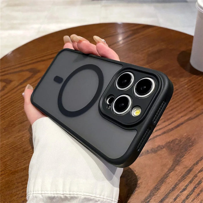 For iPhone 14 Pro Case Compatible with MagSafe PC + TPU Heat Dissipation Back Cover - Black - 2