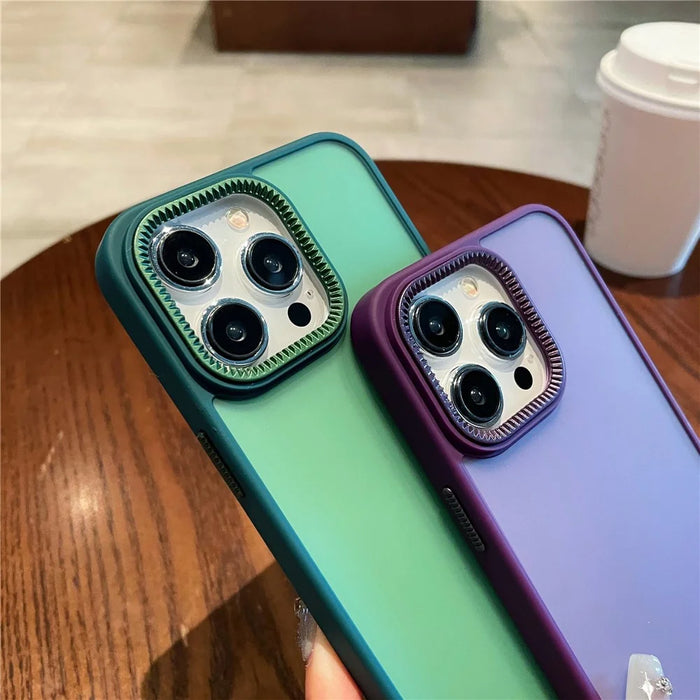 For iPhone 14 Pro Max Case Gear Inspired Design PC + TPU Skin Touch Phone Cover - Green - 4