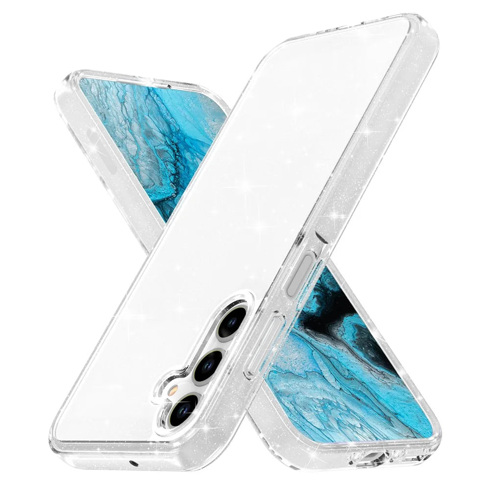 For Samsung Galaxy A18 5G / A18 4G / A17 5G / A17 4G / A26 5G Case Sparkly Powder Glitter Shiny Soft TPU + Hard PC Back Cover - White - 2