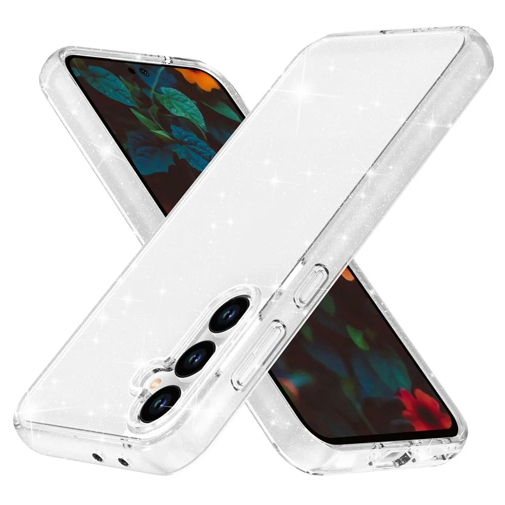 For Samsung Galaxy A37 5G / A36 5G / A56 5G Case Sparkly Powder Glitter Shiny Soft TPU + Hard PC Back Cover - White - 2