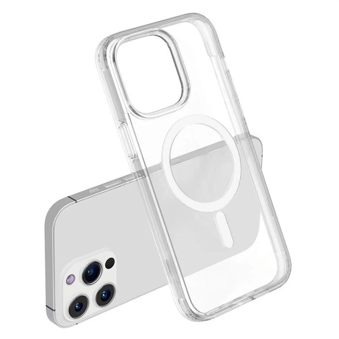 For iPhone 13 Pro Max Magnetic Case Compatible with MagSafe PC + TPU Clear Phone Cover - Transparent - 5