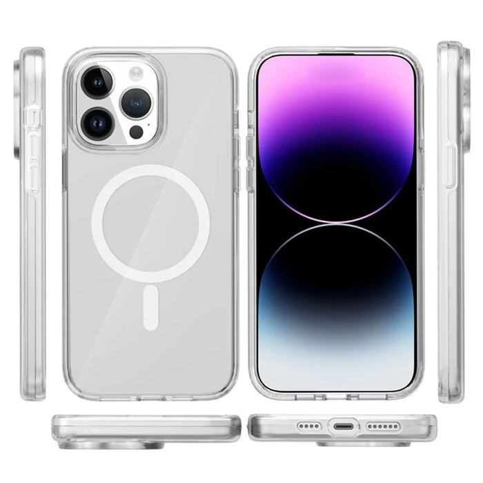 For iPhone 12 Pro Max Magnetic Case Compatible with MagSafe PC + TPU Clear Phone Cover - Transparent - 6