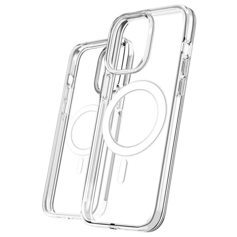 For iPhone 14 Pro Max Magnetic Case Compatible with MagSafe PC + TPU Clear Phone Cover - Transparent - 2